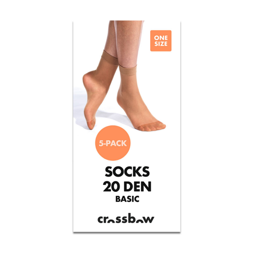 5-pack 20 den ankelsockor nylon dam basic  